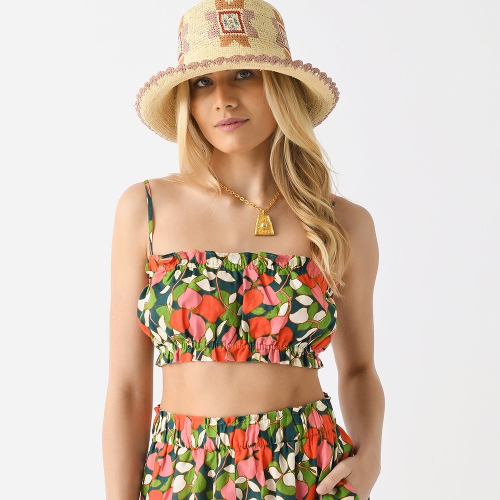 NWT Trovata Birds Of Paradise Brigette Bandeau Top in Rainforest size large
